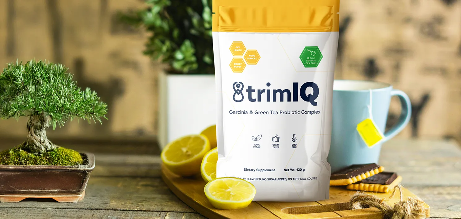 Banner de ingredientes naturais do TrimIQ